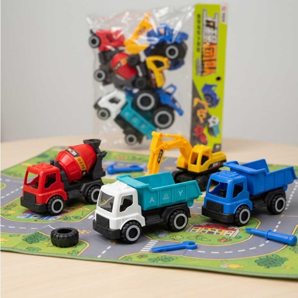 Colorful Toy Construction Vehicle Set